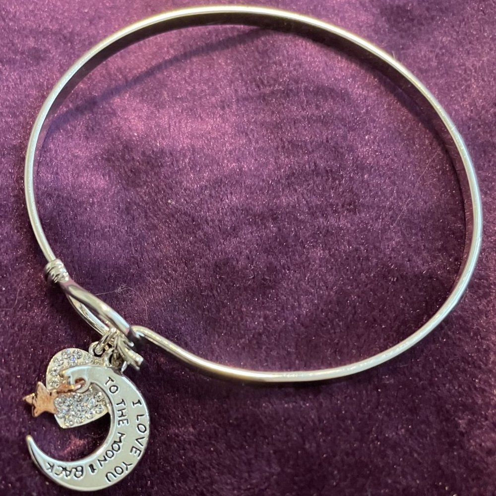 CH LA bracelet with rhinestone heart gold star and moon